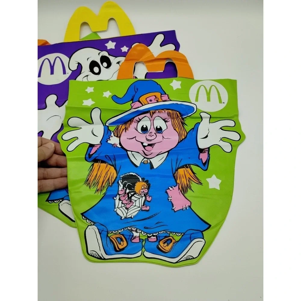 Lot Of 3 Vintage 1990 McDonald's Trick Or Treat Halloween Bags Glow In Dark